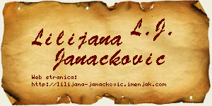 Lilijana Janaćković vizit kartica